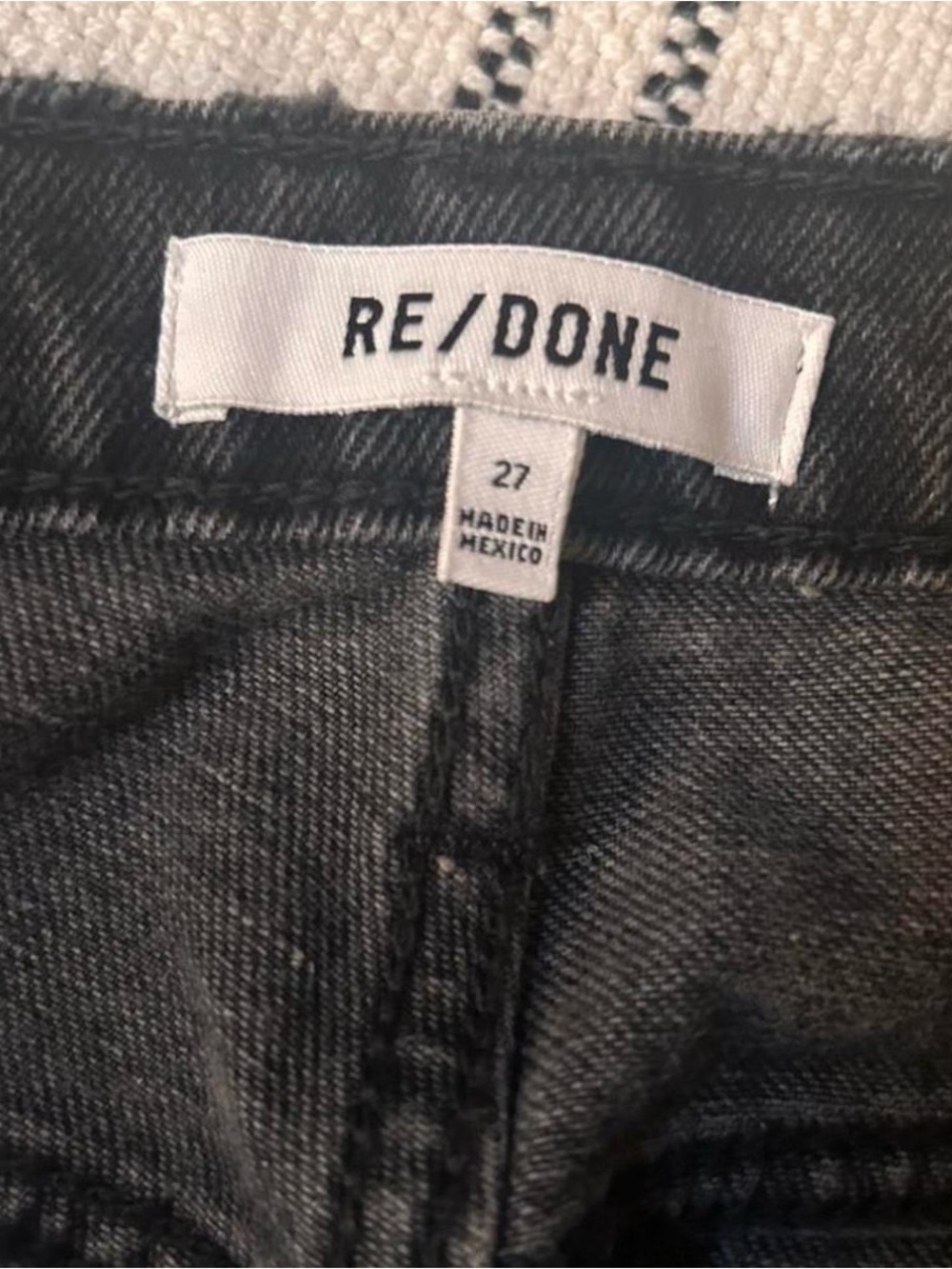 Re/Done size 27 High-Rise Straight Leg Jeans in Washed Black - Picture 4 of 7